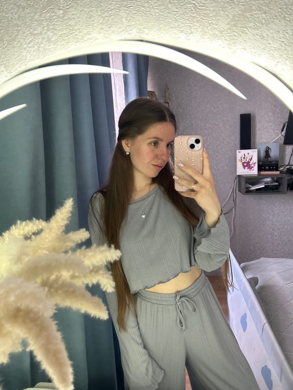 Person takes angled selfie in Klin, Russia