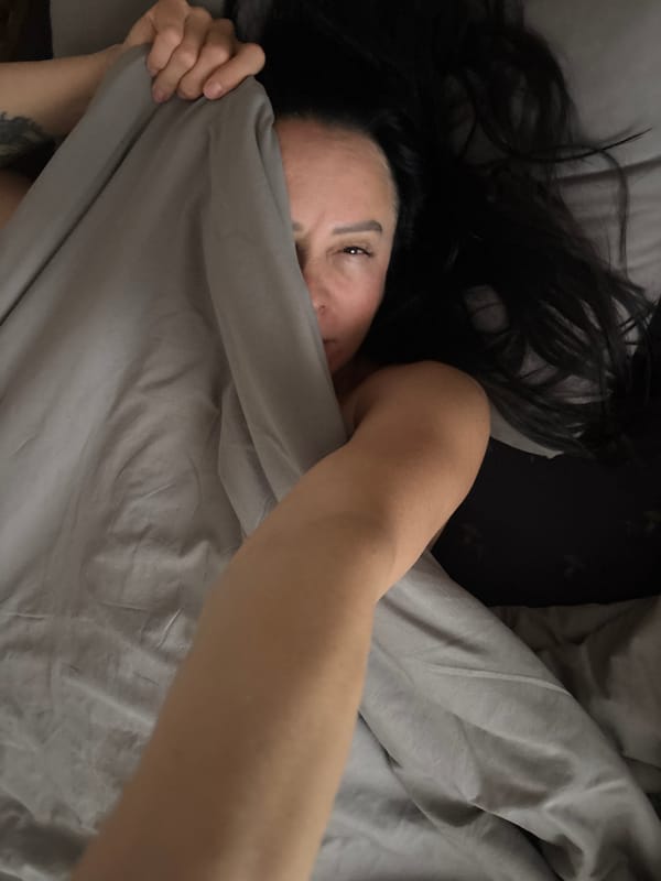 Morning Rest Captured in Chaikovsky Home with Dog Present