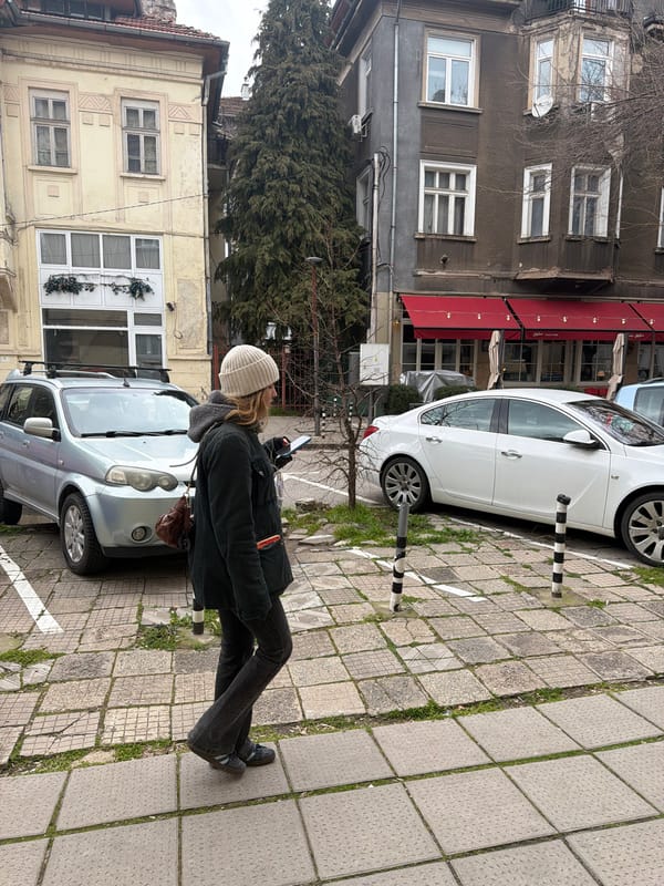 Two pedestrians spotted on Sofia streets during midday