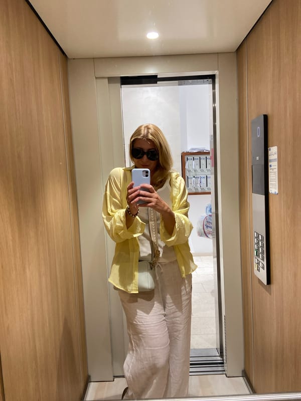 Tourist takes elevator selfies in Budva, Montenegro