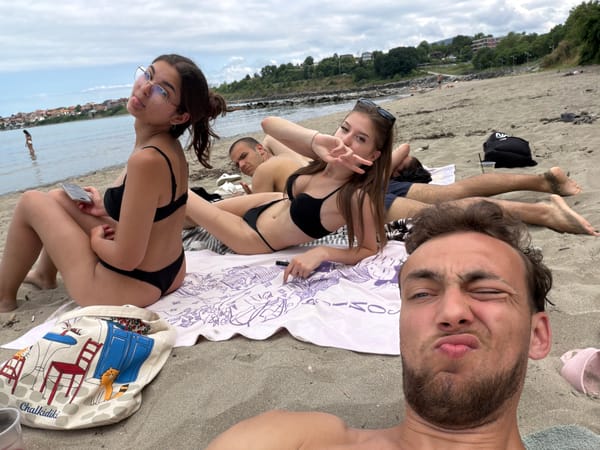 Young people gather for beach day in Tsarevo, Bulgaria