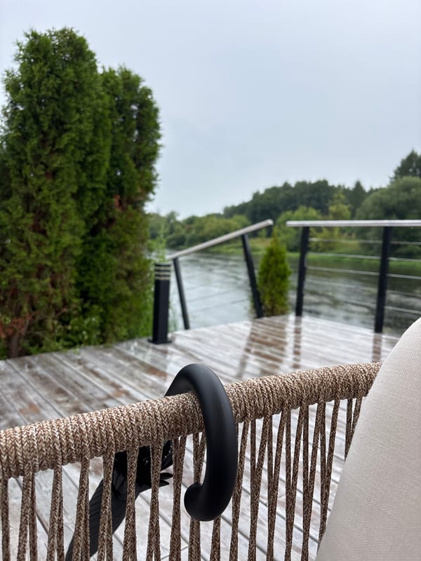 Rainy afternoon along the Zvenigorod riverbank