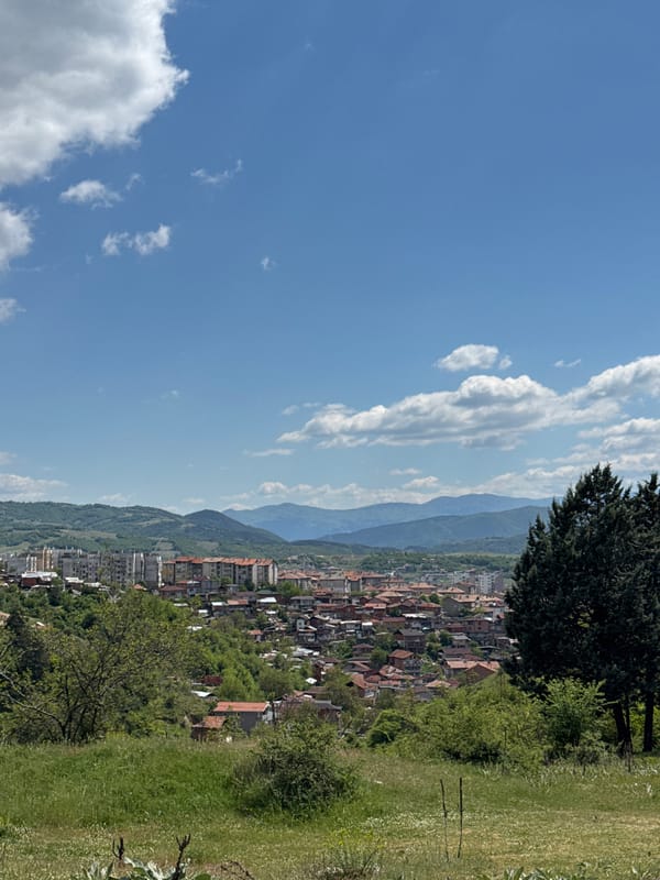 Witnesses document Blagoevgrad architecture and landscapes throughout morning