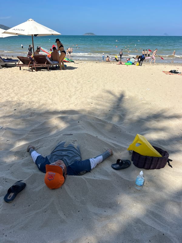 Morning beach activities captured in Bac Nha Trang Ward