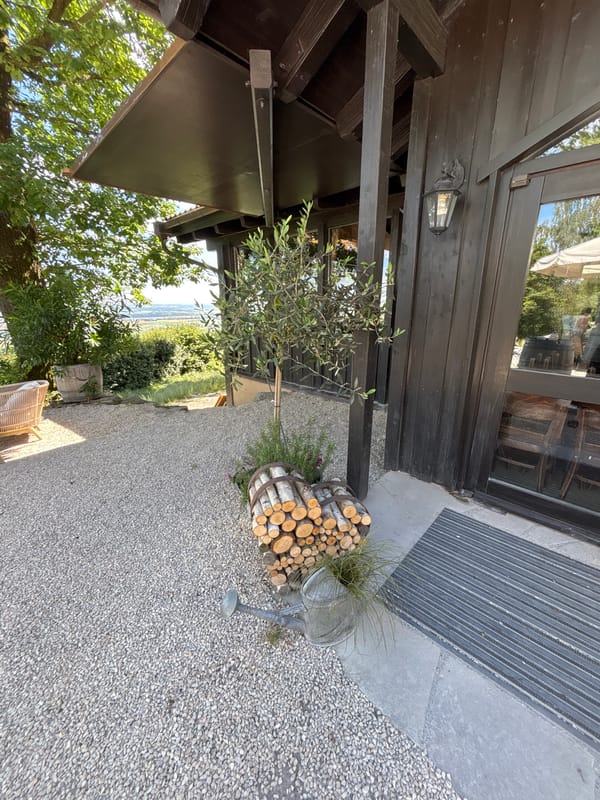 Porsche drive ends at a scenic hillside restaurant for lunch