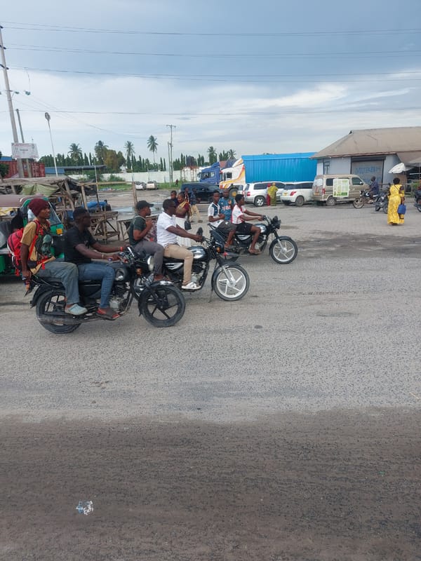 Street scenes with motorcycles and public transport in Dar es Salaam