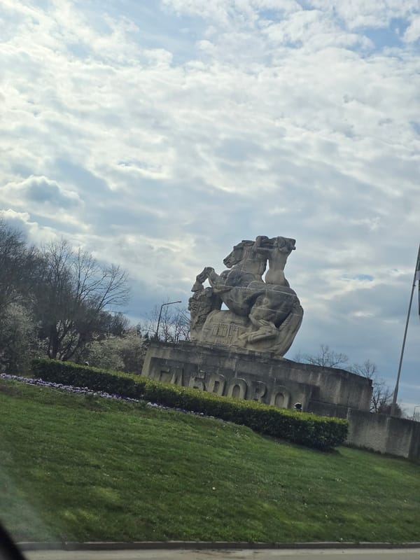 Equestrian statue observed in Gabrovo, Bulgaria
