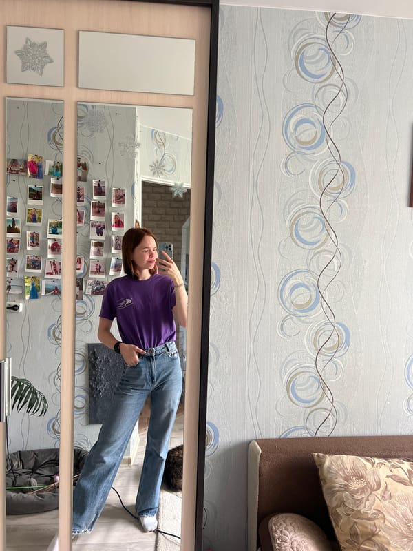 Woman documents ordinary moments with selfies in Chaikovsky, Russia