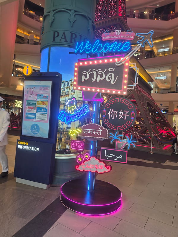 Early morning visit documents Terminal 21 Pattaya's international landmarks