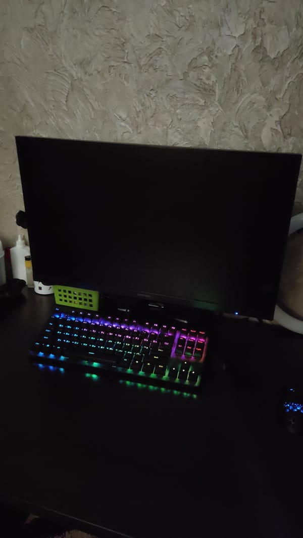 PC setup, new iPhones, and Krasnodar streets at dusk