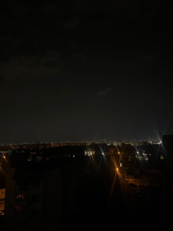 Nighttime cityscape photos captured in Sofia, Bulgaria