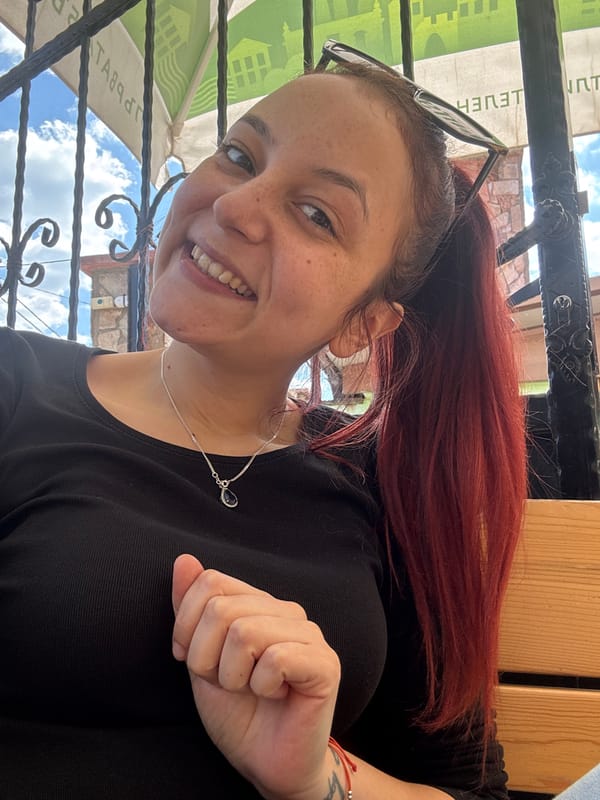 Woman takes selfie in Dobrich, Bulgaria
