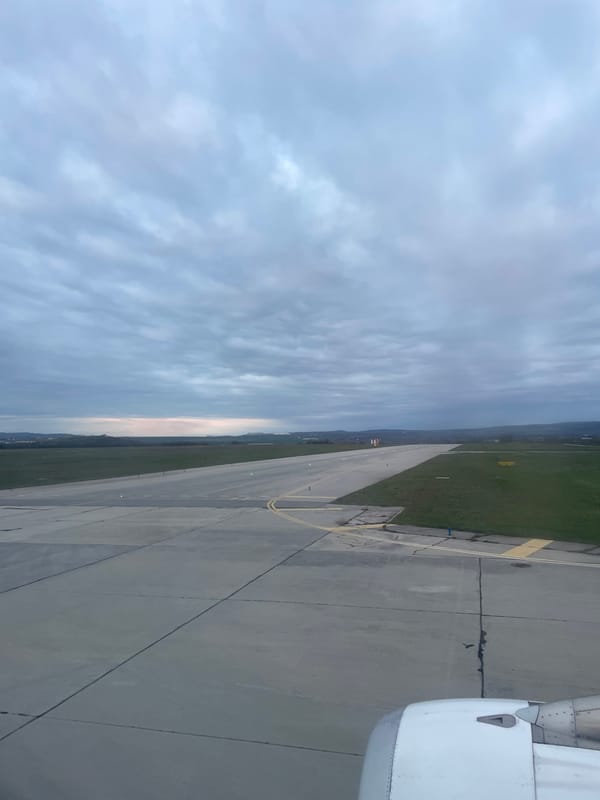 Passenger documents early morning departure from Varna Airport, Bulgaria