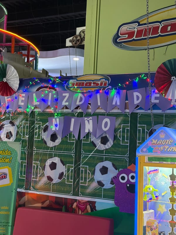 Soccer-themed entertainment venue documented in Cholula, Mexico