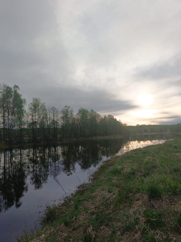 Peaceful riverside moment captured in rural Russia