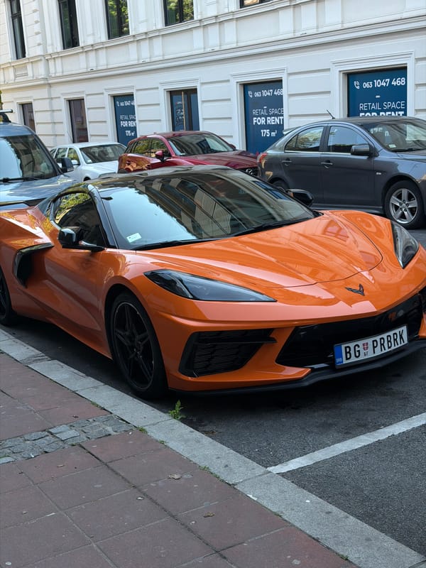 Orange Corvette with Serbian plates spotted parked in Belgrade