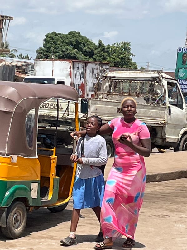 Busy street life and vendors across Gura Top, Nigeria