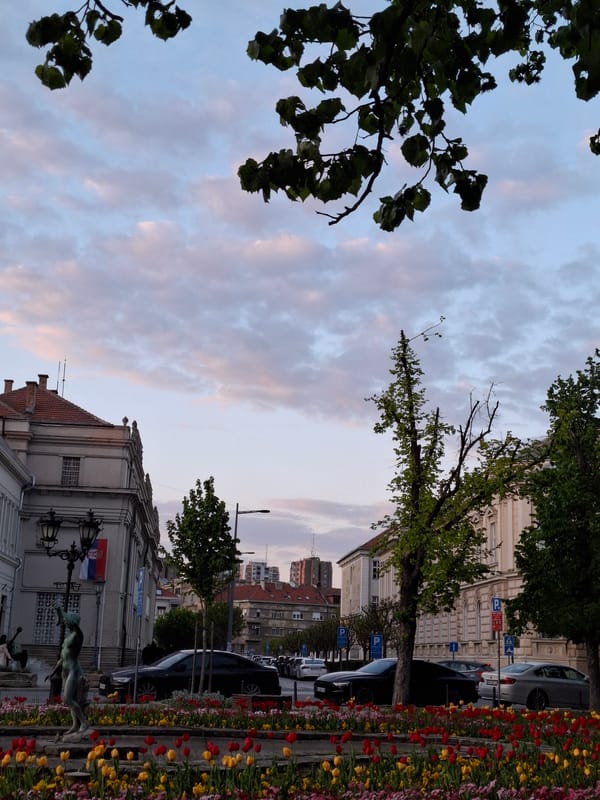 Evening beer break documented on Novi Sad streets