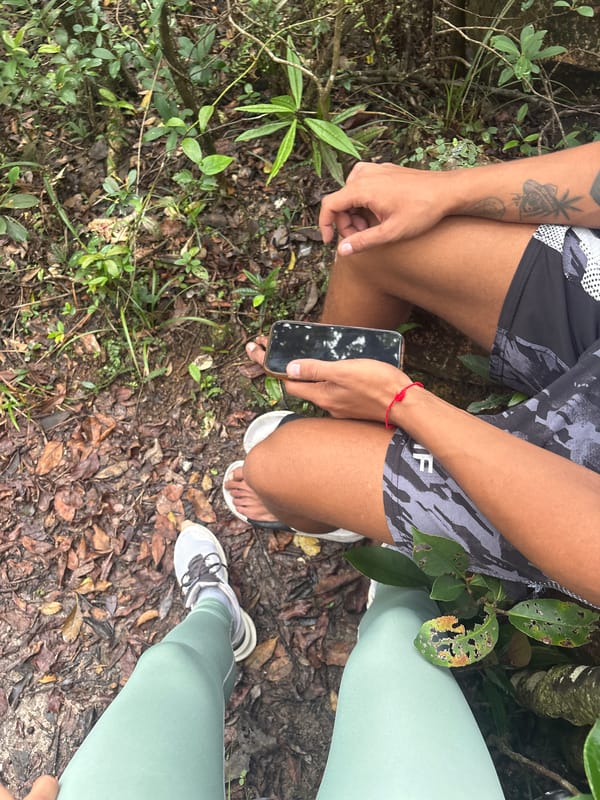 Two people photographed in outdoor Hong Kong natural setting