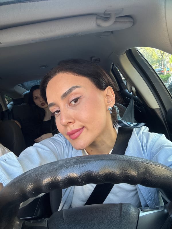 Woman takes playful car selfies in Tbilisi