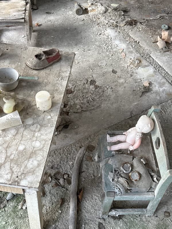 Witnesses document decaying classroom interior in abandoned Pripyat