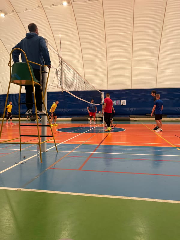 Indoor volleyball match underway in Sofia sports facility