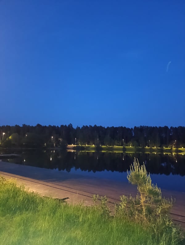 Evening lakeside and urban twilight scenes documented by witness