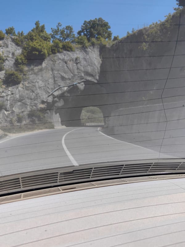 Vehicle travels through curved tunnel in Bilka, Bulgaria