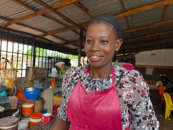 Morning food prep and daily chores at a Nkpor market stall