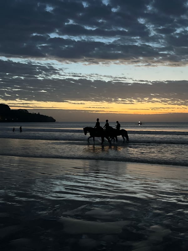 Evening beach life captured in Kuta Selatan, Indonesia