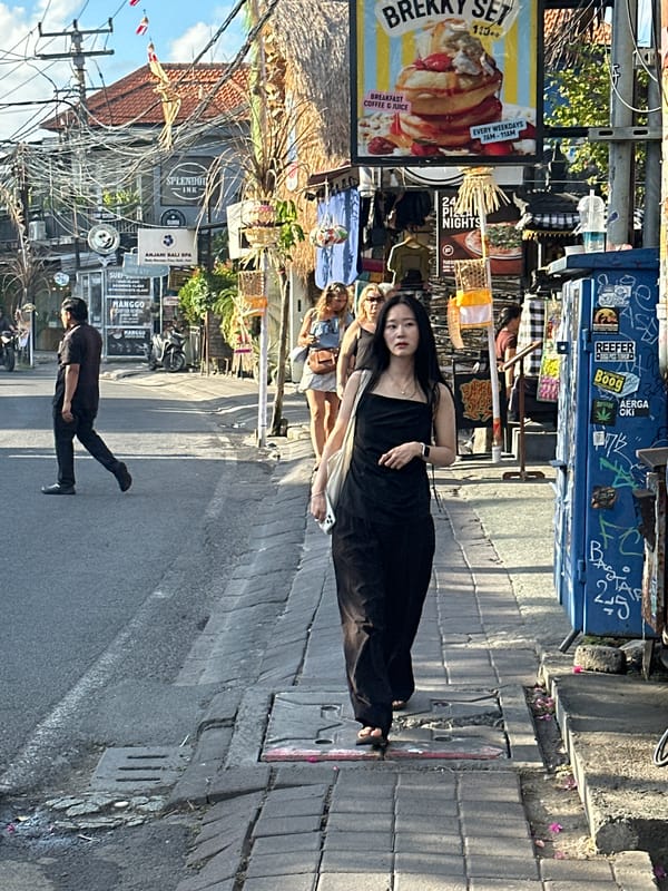 North Kuta street life on a busy Sunday morning