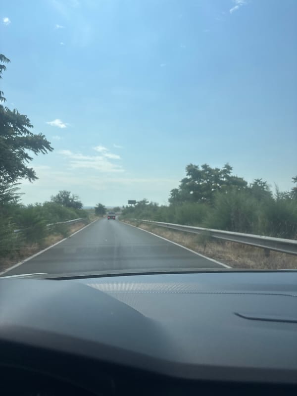 Quiet rural road outside Burgas on a dry summer day