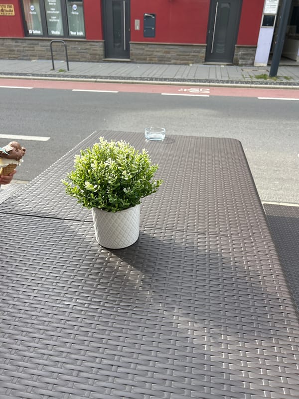 Afternoon stroll through Waldbröl town center ends with ice cream
