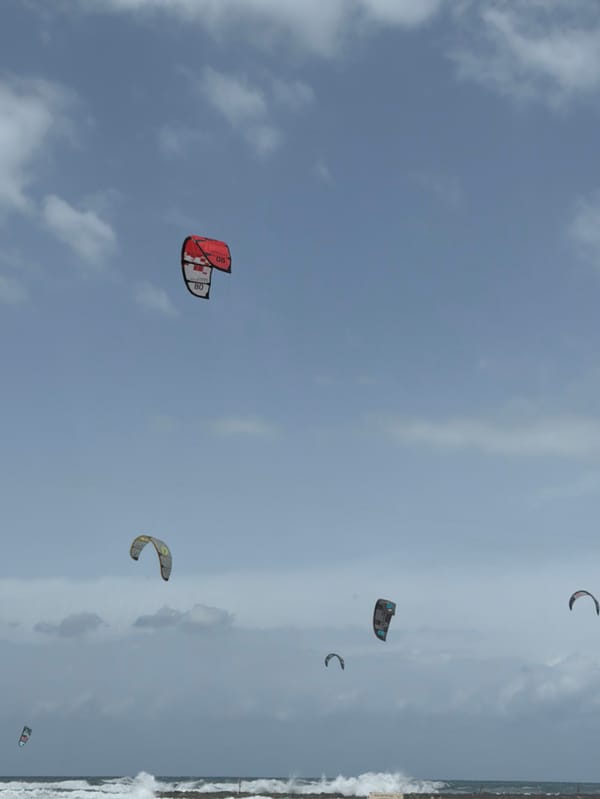 Kitesurfers active on choppy Tel Aviv coast Saturday morning