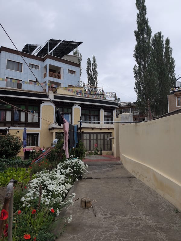 Inside and around a guesthouse in Leh, Ladakh