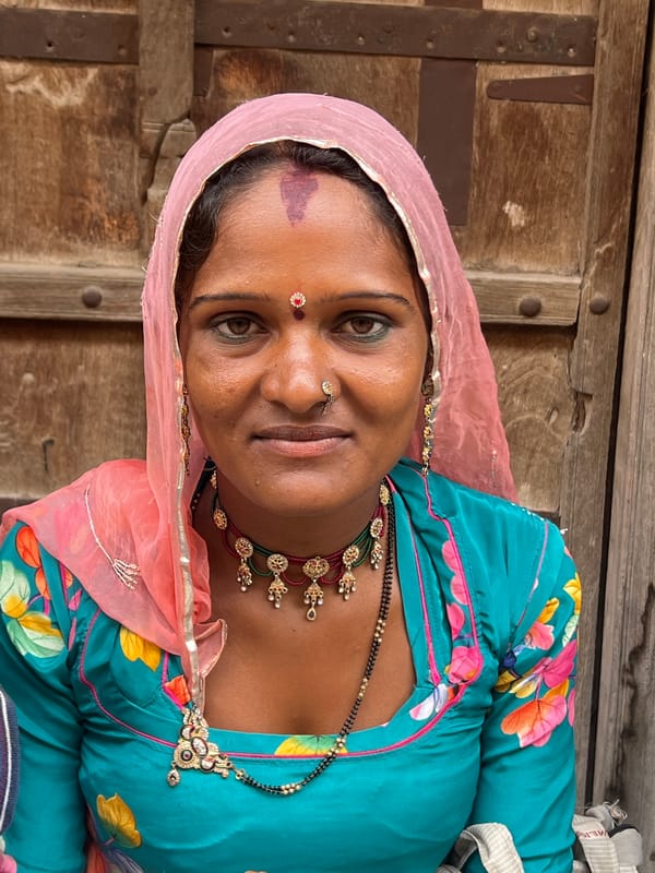 Henna, decorated cattle, and traditional dress in Pushkar