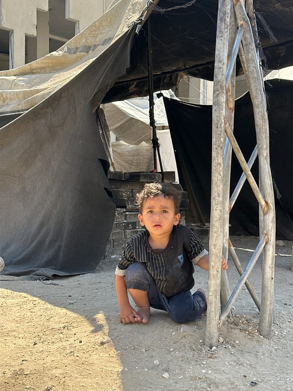 Children navigate daily life in Gaza displacement camps