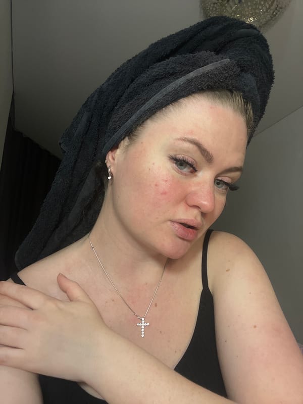 Woman photographed with hair towel in Sevastopol portraits