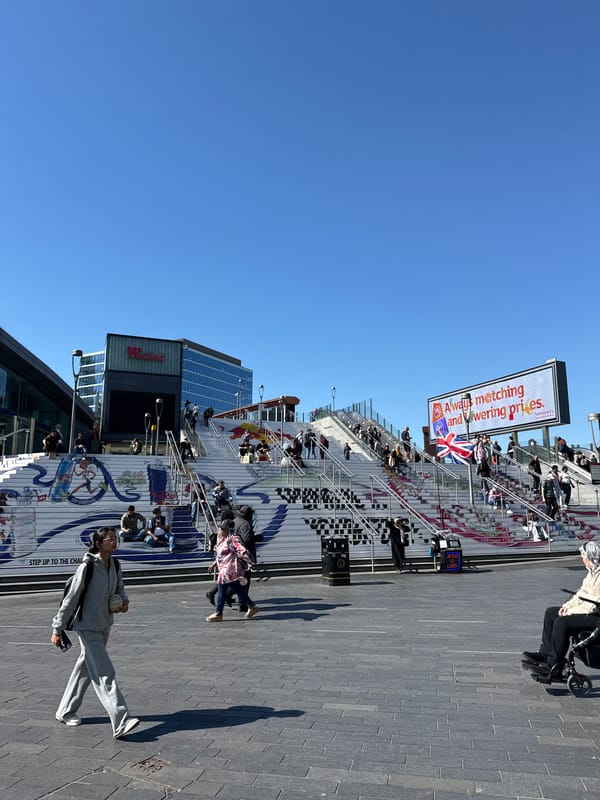 Sunny afternoon captured at London public plaza