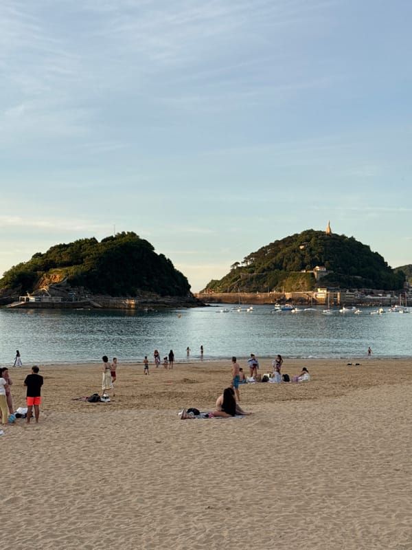 Evening scenes from La Concha Beach, San Sebastián