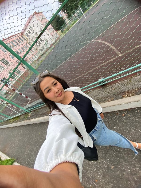Around an outdoor sports court in Ufa, Russia
