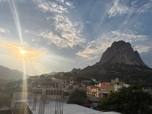 Evening views captured of Peña de Bernal monolith in Mexico