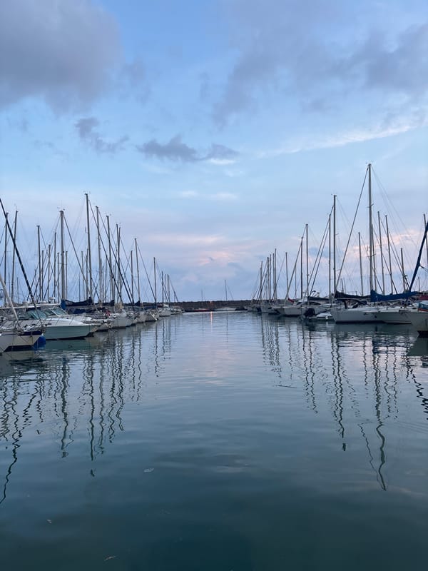 Evening marina documentation session captured in Rome twilight hour
