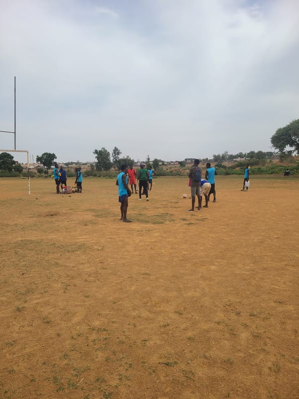 Soccer team gathers for training session in Nigeria