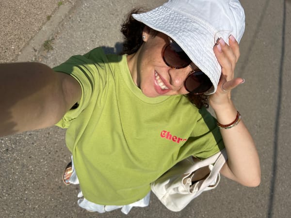 Summer morning selfies on the streets of Chaikovsky