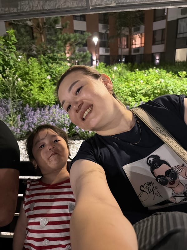 Casual evening at home and around the neighborhood in Astana