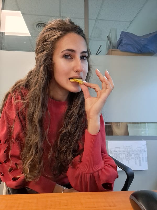 Woman takes office selfies in Sofia morning session