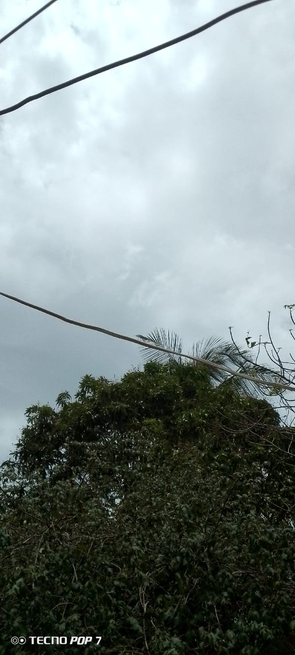 Cloudy afternoon skies documented over Altagracia, Venezuela residential area