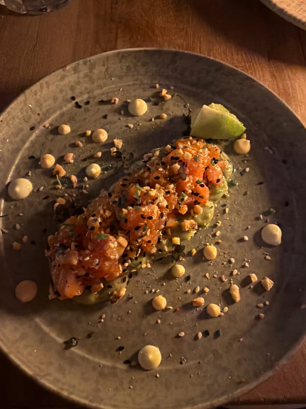 Diner documents upscale restaurant meal in Buenos Aires