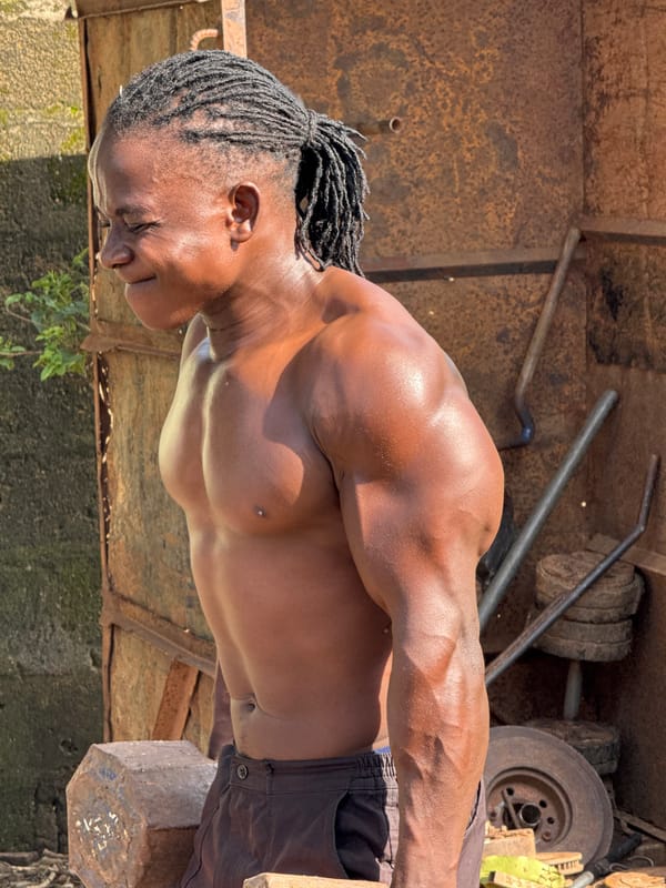 Quiet moment of focus at an outdoor training spot in Akwanga